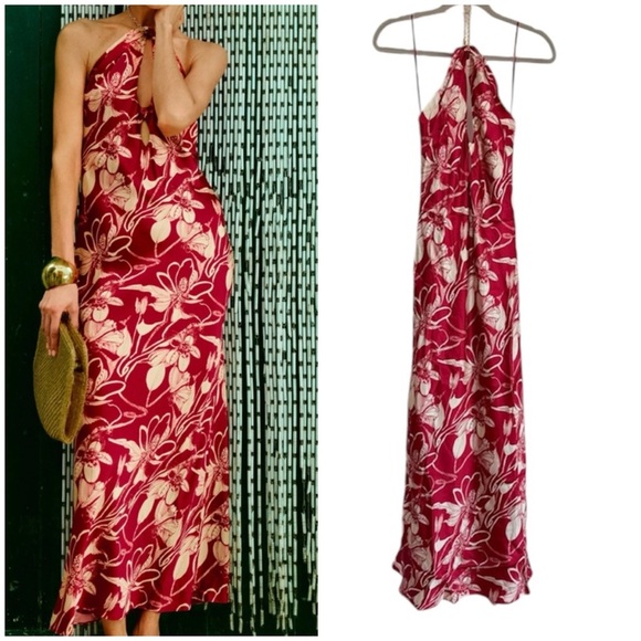 Reformation 100% silk dress las Dalias NEW